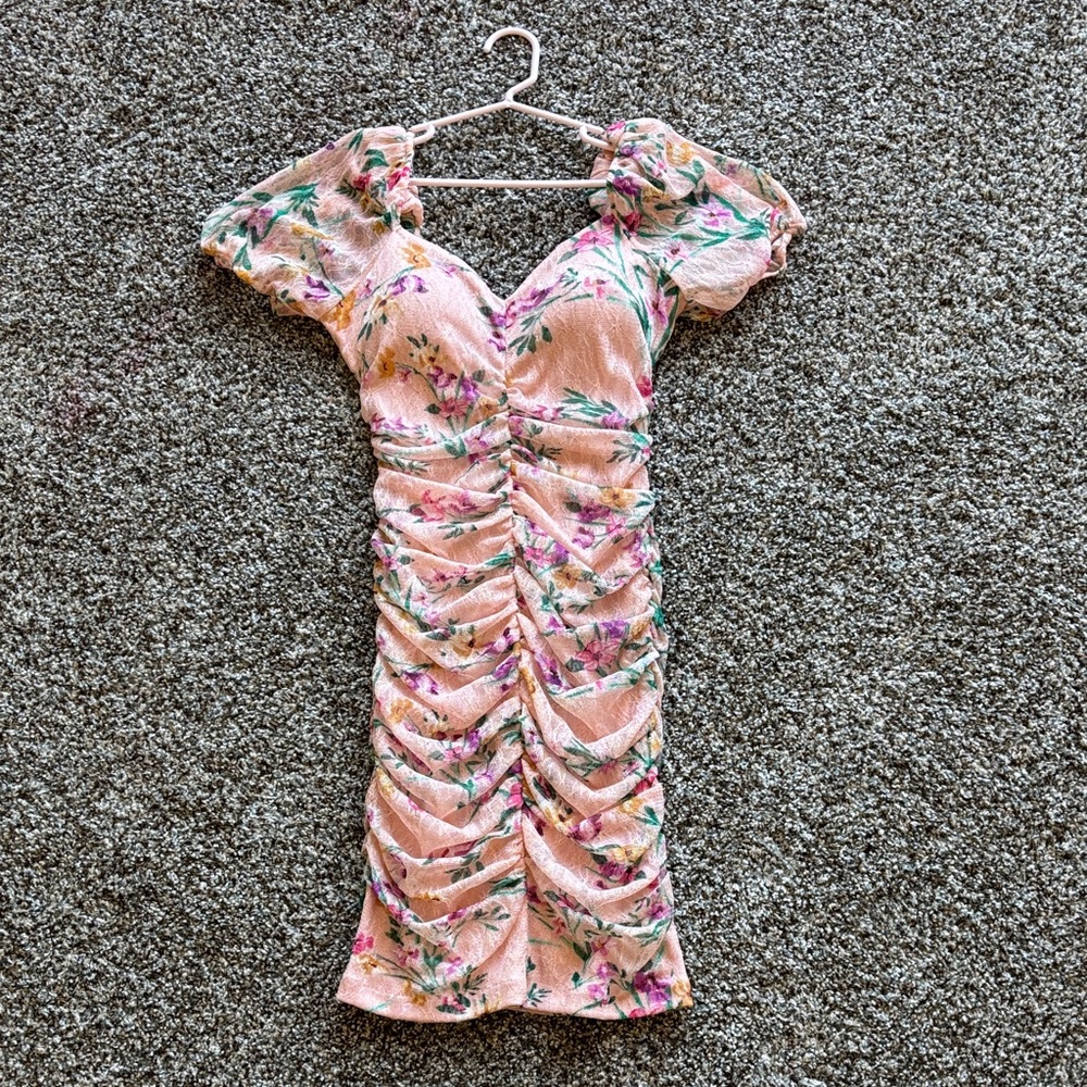Guess Pink Floral Midi Dress